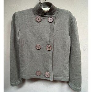 Vintage Don Sayres for Wellmore Double Breasted Knit Cardigan Sweater Sz 8 Brown